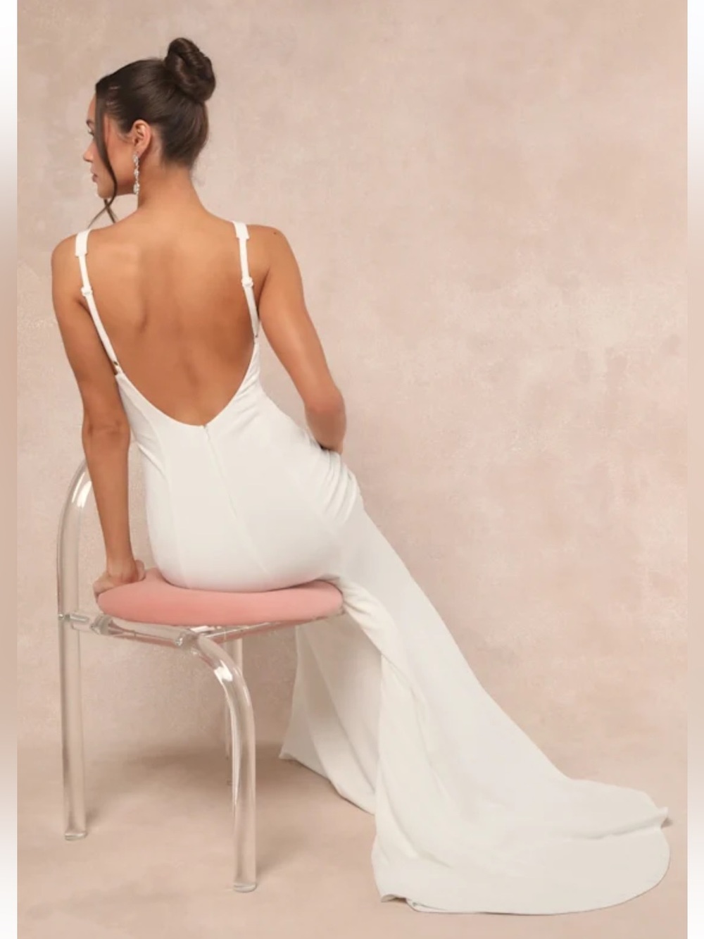 Lulus Safine White Backless Mermaid Maxi Dress